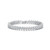 Gv White Gold Plated With Diamond Cubic Zirconia 2-stone Cluster Link Tennis Bracelet