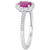 Ruby (5/8 ct. t.w.) & Diamond (1/8 ct. t.w.) Oval Halo Ring in 10k White Gold