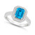 Blue Topaz (2 ct. t.w.) and Diamond (1/5 ct. t.w.) Halo Ring in Sterling Silver