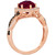 Raspberry Rhodolite (2-1/2 ct. t.w.) & Diamond (3/8 ct. t.w.) Halo Twist Ring in 14k Rose Gold