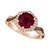 Raspberry Rhodolite (2-1/2 ct. t.w.) & Diamond (3/8 ct. t.w.) Halo Twist Ring in 14k Rose Gold