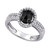 Diamond Black Oval Halo Management Ring (1 ct. t.w.) in 14k White Gold