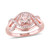 Morganite and Diamond (1/5 ct. t.w.) Halo Crossover Ring in 18k Rose Gold Over Silver