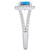 Blue Topaz (2-3/8 ct. t.w.) and Diamond (1/2 ct. t.w.) Halo Ring in 14K White Gold