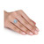 Blue Topaz (2-1/3 ct.t.w.), White Topaz (1/8 ct. t.w.) and Diamond Accent Interlaced Swirl Halo Ring in Sterling Silver