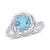 Blue Topaz (2-1/3 ct.t.w.), White Topaz (1/8 ct. t.w.) and Diamond Accent Interlaced Swirl Halo Ring in Sterling Silver