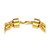 14k Yellow Gold Plated with Cubic Zirconia Triple Circle Round Woven Braided Link Chain Bracelet