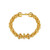 14k Yellow Gold Plated with Cubic Zirconia Triple Circle Round Woven Braided Link Chain Bracelet