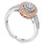 Diamond Halo Cluster Ring (1/2 ct. t.w.) in 10k Rose & White Gold