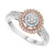 Diamond Halo Cluster Ring (1/2 ct. t.w.) in 10k Rose & White Gold