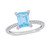Blue Topaz (2 ct.t.w.) and Diamond (1/10 ct.t.w.) Ring in 10k White Gold