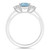 Women's Sky Blue Topaz (2 ct.t.w.) and White Topaz (3/4 ct.t.w.) 3-Stone Ring in Sterling Silver