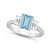 Women's Sky Blue Topaz (2 ct.t.w.) and White Topaz (3/4 ct.t.w.) 3-Stone Ring in Sterling Silver