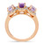 Amethyst (1-5/8 ct.t.w.) and Diamond (1/5 ct.t.w.) 3-Stone Halo Ring in 18k Rose Gold over Sterling Silver