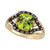 Green Apple Peridot (2-1/10 ct. t.w.) & Diamond (1/3 ct. t.w.) Cushion Openwork Ring in 14k Gold