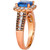 Blueberry Tanzanite (2 ct. t.w.) & Diamond (1 ct. t.w.) Halo Multirow Ring in 14k Rose Gold