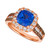 Blueberry Tanzanite (2 ct. t.w.) & Diamond (1 ct. t.w.) Halo Multirow Ring in 14k Rose Gold