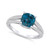 London Blue Topaz and Diamond Accent Ring in 14K White Gold