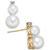 Cultured Freshwater Pearl (5mm & 7mm) & Diamond Accent Stud Earrings in 14k Gold