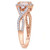 Morganite (3/4 ct. t.w.) White Sapphire (1/20 ct. t.w.) and Diamond (1/3 ct. t.w.) 3-Stone Infinity Ring in 10k Rose Gold