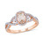 Morganite (3/4 ct. t.w.) White Sapphire (1/20 ct. t.w.) and Diamond (1/3 ct. t.w.) 3-Stone Infinity Ring in 10k Rose Gold