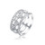 Sterling Silver White Gold Plated Cubic Zirconia Open Band Ring