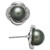 Cultured Tahitian Pearl (8mm) & Diamond (1/8 ct. t.w.) Stud Earrings in 14k White Gold