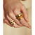 24K Gold-Plated Fuliwa Teak Stacking Rings