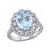 Aquamarine (2 3/4 ct. t.w.) and Diamond (3/4 ct. t.w.) Halo Ring in 14k White Gold