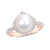Freshwater Cultured Pearl (8.5-9mm) and Diamond (1/4 ct. t.w.) Vintage Halo Ring in 10k Rose Gold