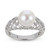 Cultured Freshwater Pearl (8 1/2mm) & Lab-Created White Sapphire (1/10 ct. t.w.) Lattice Ring in Sterling Silver