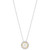 Cultured Freshwater Button Pearl (8mm) & White Topaz (1/4 ct. t.w.) Halo Pendant Necklace in Sterling Silver & 14k Gold, 16" + 2" extender