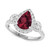 EFFY® Rhodolite (1-5/8 ct. t.w.) & Diamond (1/2 ct. t.w.) Pear Halo Ring in 14k White Gold