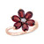 Garnet and Diamond Accent Floral Ring