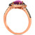 Raspberry Rhodolite (1-3/8 ct. t.w.) & Diamond (3/8 ct. t.w.) Halo Ring in 14k Rose Gold
