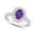 Amethyst (1-1/5 ct. t.w.) and Diamond (1/5 ct. t.w.) Halo Ring in Sterling Silver