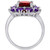 Rhodolite Garnet (3-1/4 ct. t.w.) & Amethyst (1-1/8 ct. t.w.) Cluster Statement Ring in Sterling Silver