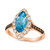 Blue Topaz (1-3/4 ct. t.w.) & Diamond (1/2 ct. t.w.) Marquise Halo Ring in 14k Rose Gold