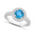 Blue Topaz (1-2/3 ct. t.w.) and Diamond (1/5 ct. t.w.) Halo Ring in Sterling Silver