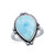 Sterling Pear-Shaped Larimar Designed Oxidized Ring