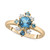 London Blue Topaz (1-1/4 ct. t.w.) & Diamond (1/10 ct. t.w.) Flower Cluster Ring in 14k Gold