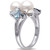 Cultured Freshwater Pearl (6-1/2 & 7-1/2mm) & Multicolor Topaz (1-1/2 ct. t.w.) Ring in Sterling Silver