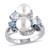 Cultured Freshwater Pearl (6-1/2 & 7-1/2mm) & Multicolor Topaz (1-1/2 ct. t.w.) Ring in Sterling Silver