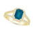 London Blue Topaz (2 ct. t.w.) and Diamond (1/2 ct. t.w.) Halo Ring in 14K Yellow Gold