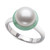 Cultured Freshwater Pearl (9mm) & Jade Halo Ring in Sterling Silver