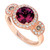 Raspberry Rhodolite (2-1/5 ct. t.w.) & Diamond (1/3 ct. t.w.) Triple Halo Ring in 14k Rose Gold