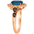 Deep Sea Blue Topaz (1-3/4 ct. t.w.) & Diamond (3/8 ct. t.w.) Halo Ring in 14k Rose Gold