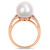 Freshwater Cultured Pearl (11-12mm), Ruby (1/5 ct. t.w.) and Diamond (1/7 ct. t.w.) Split Shank Ring in 10k Rose Gold