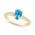Blue Topaz (1 Ct. T.W.) and Diamond (1/3 Ct. T.W.) Ring in 14K Yellow Gold