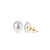 White Freshwater Cultured Pearl (11-11.5 mm) Strand Necklace and Stud Earrings Set in 14k Yellow Gold